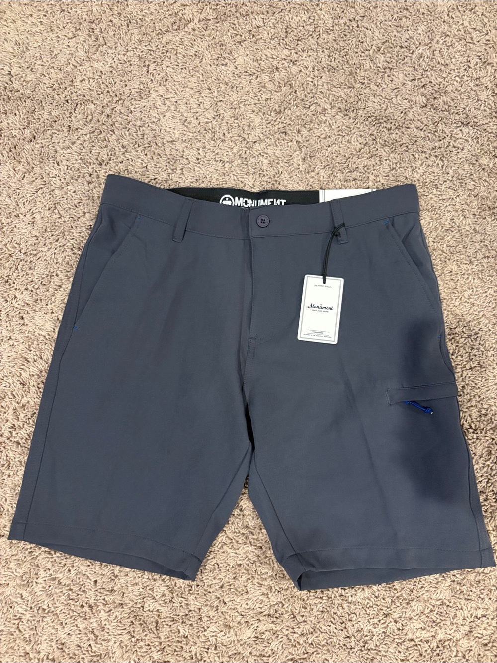 Momentum Men’s Slate Blue Flat Front Performance Shorts